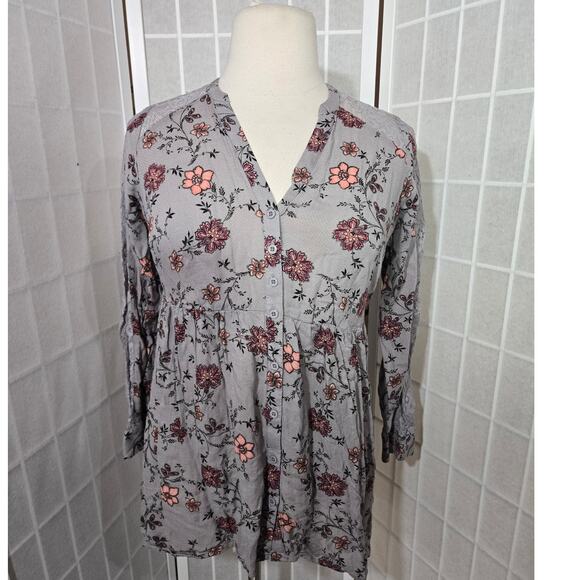 Torrid Floral Babydoll Lace Tunic Semi Blouse Shirt Top Hi Lo Size 00X (10) - Picture 3 of 15
